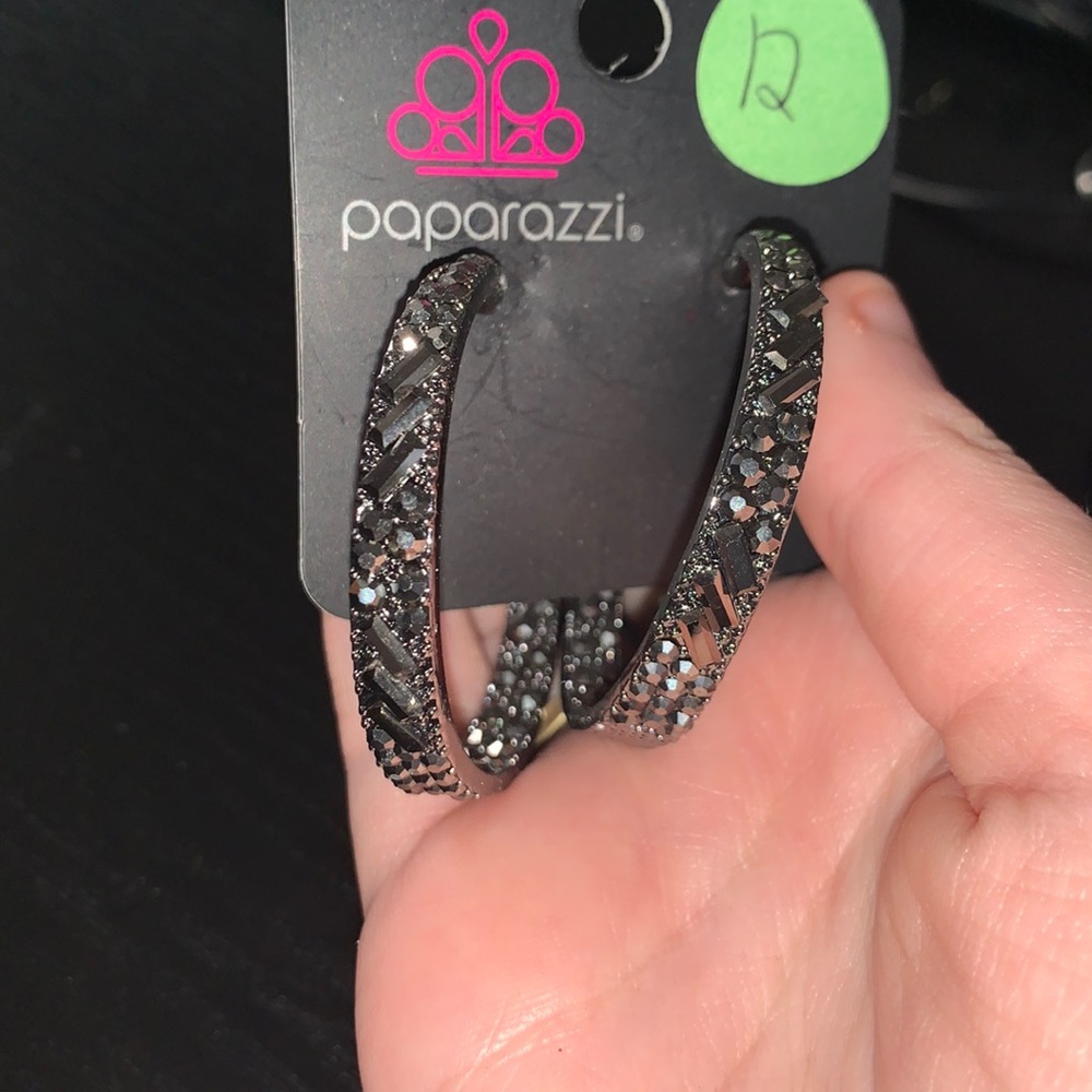 Paparazzi Silver Designed Hoop Earrings ❤️